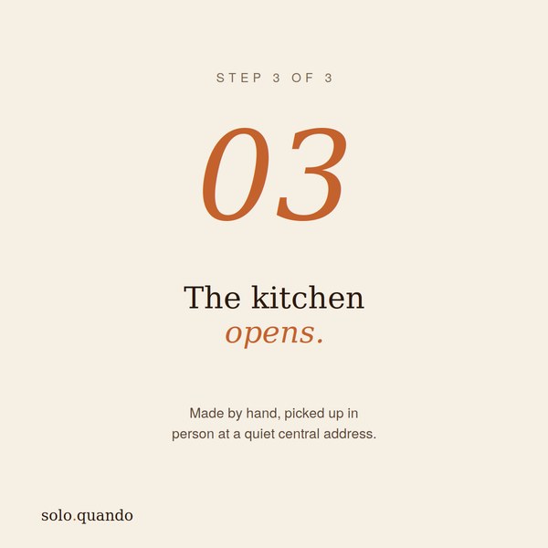 Step 3: the kitchen opens
